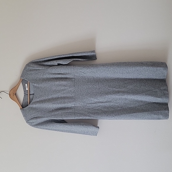 Peserico Grey Wool Blend Long Sleeve Midi Dress 44 - Picture 1 of 8